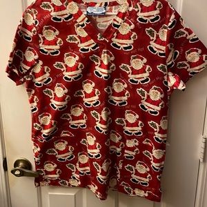 Women’s Santa scrub top